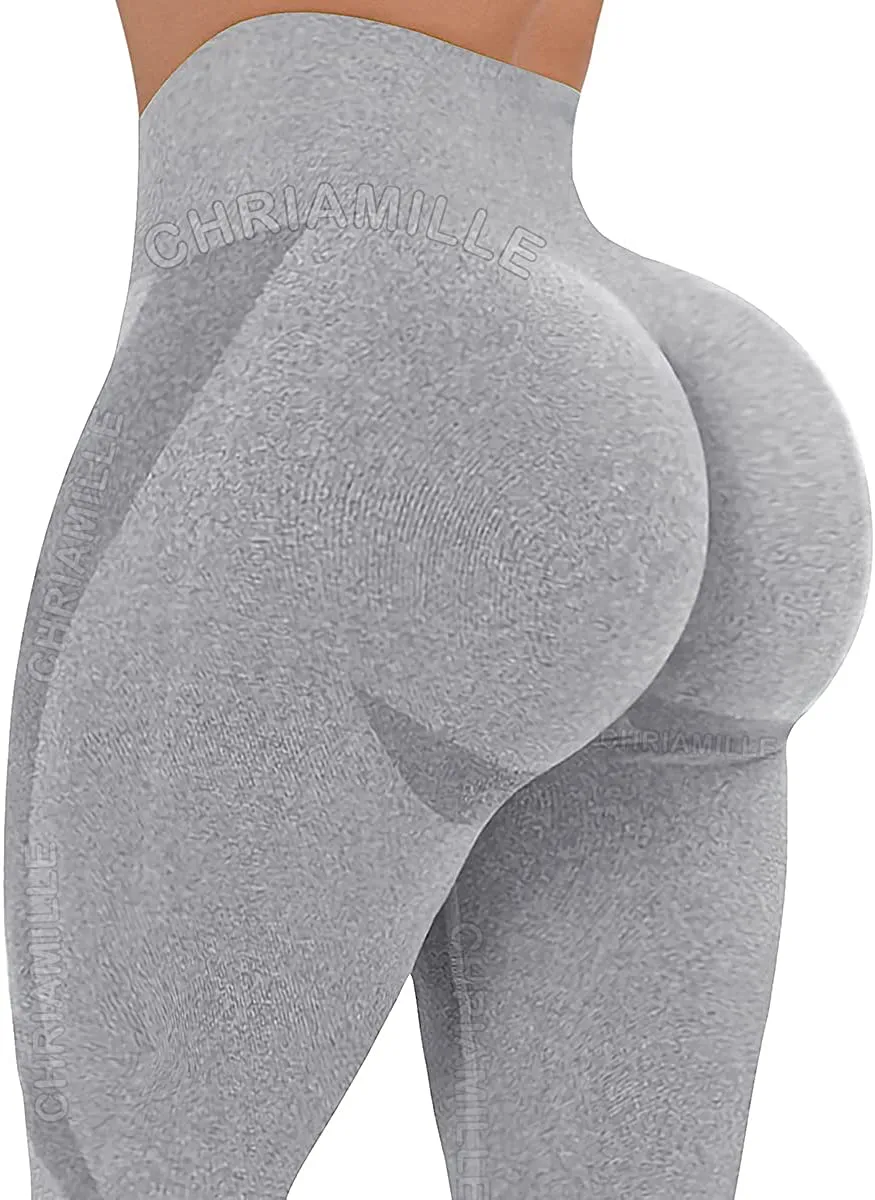 Chriamille Booty Lifting TIK Tok Leggings for Women Booty Lift High Waisted Scrunch Butt Textured Leggings