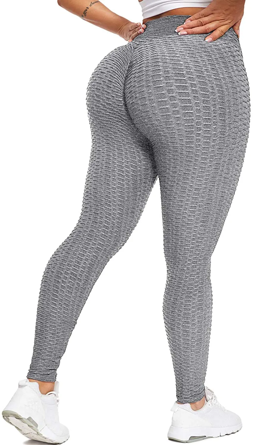 Chriamille Booty Lifting TIK Tok Leggings for Women Booty Lift High Waisted Scrunch Butt Textured Leggings