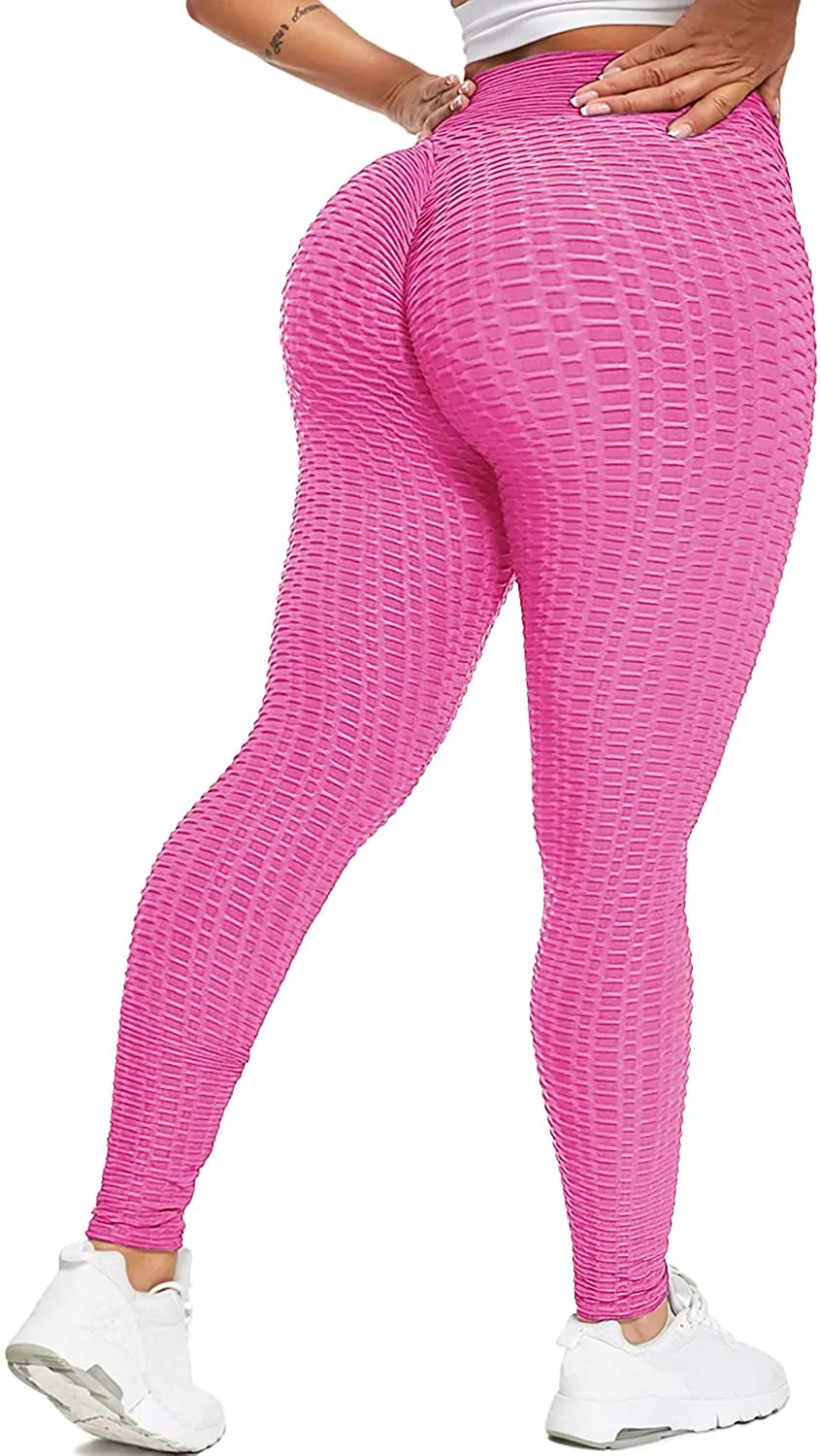 Chriamille Booty Lifting TIK Tok Leggings for Women Booty Lift High Waisted Scrunch Butt Textured Leggings