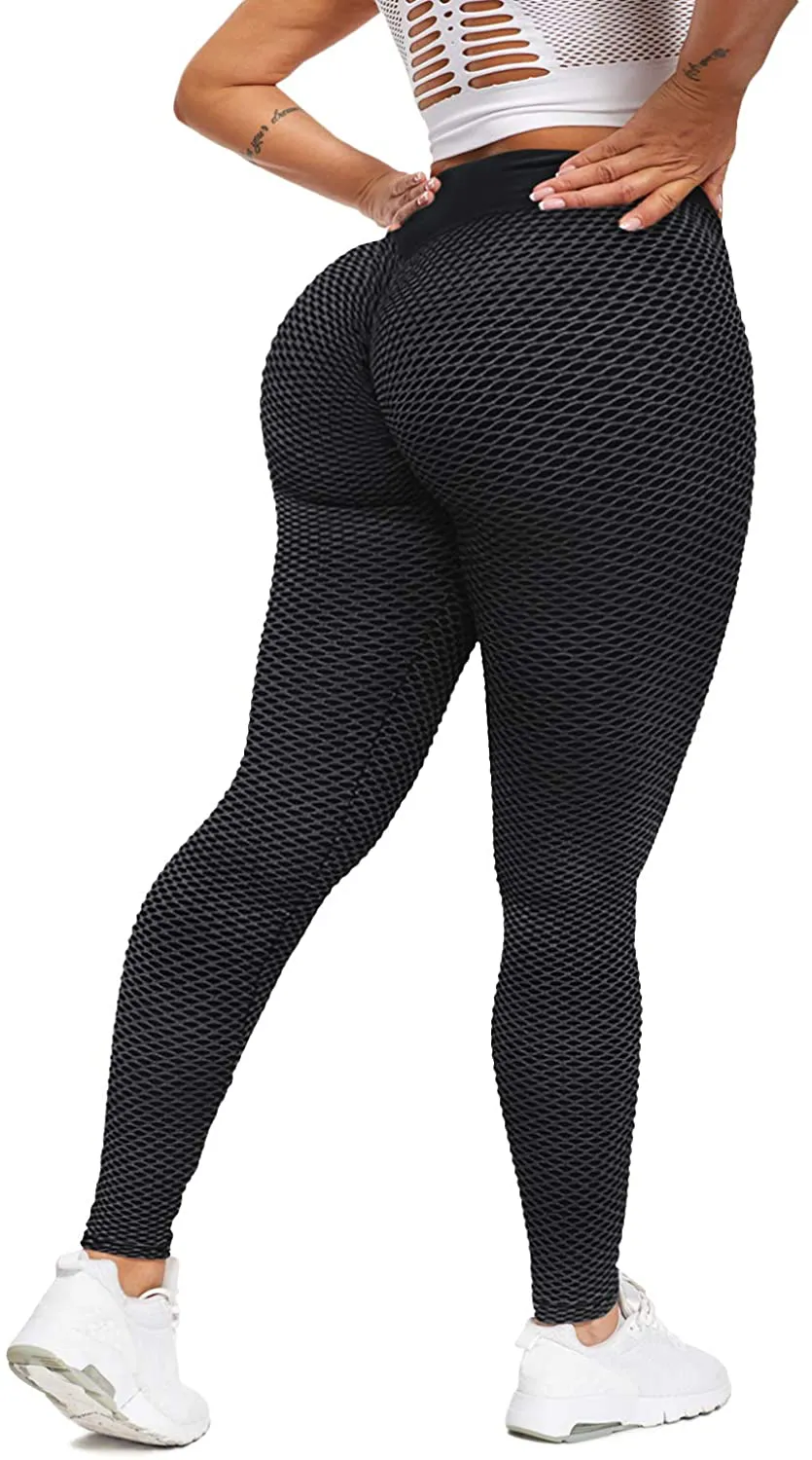 Chriamille Booty Lifting TIK Tok Leggings for Women Booty Lift High Waisted Scrunch Butt Textured Leggings