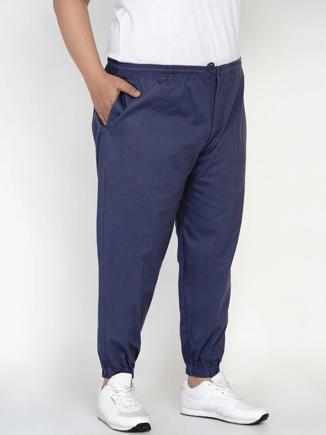 Chums - Plus Size Men's Blue Solid Joggers