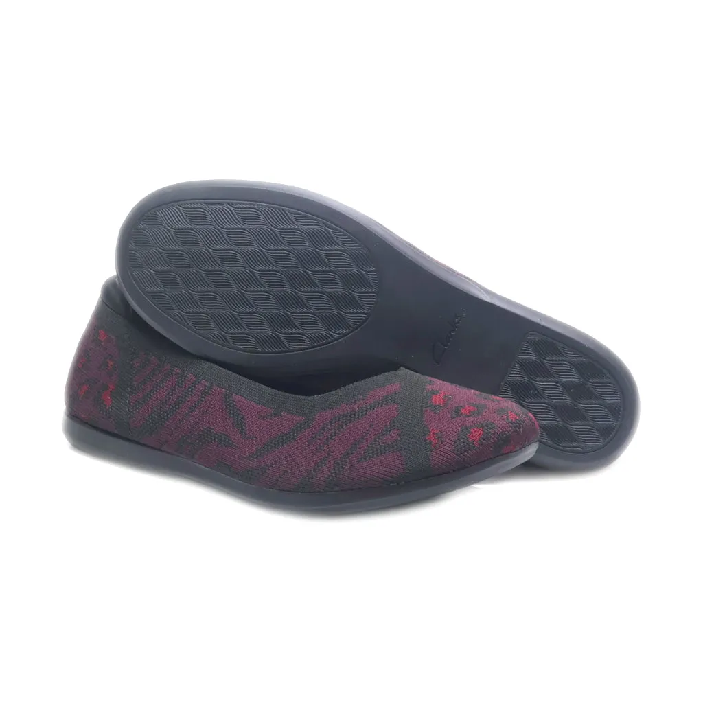 Clarks Ballerinas Fabric Maroon Colour For Women