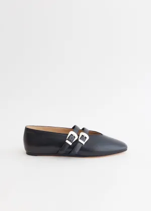 Claudia Slipper Leather Flats