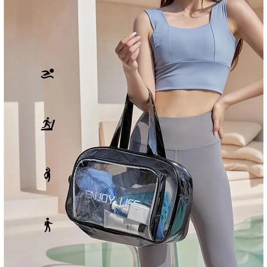 Clear and Stylish Travel Bag with Shoe Pocket