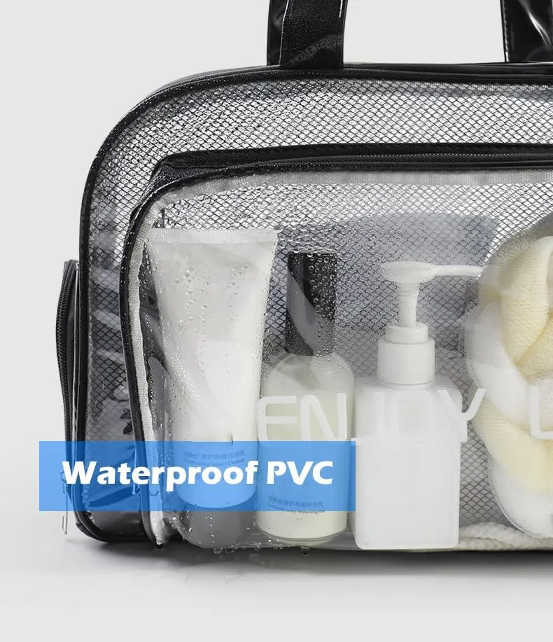 Clear and Stylish Travel Bag with Shoe Pocket