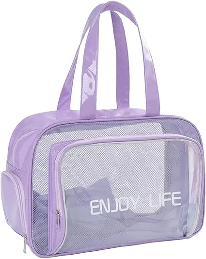 Clear and Stylish Travel Bag with Shoe Pocket