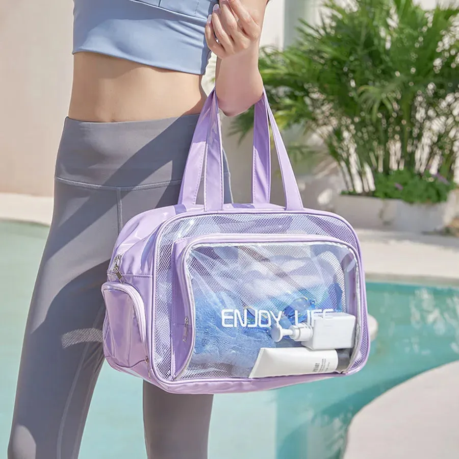 Clear and Stylish Travel Bag with Shoe Pocket