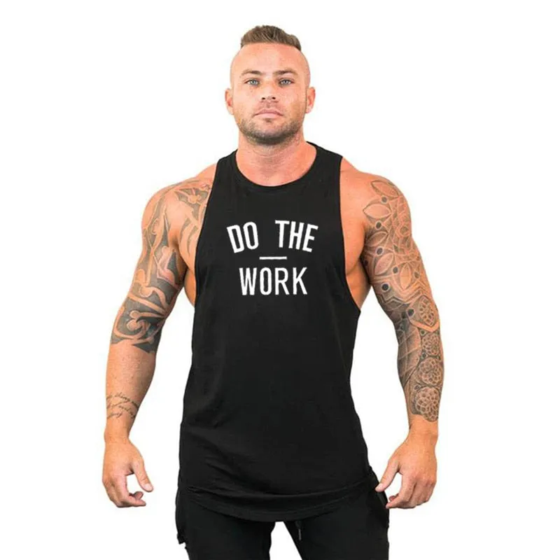 clothing Bodybuilding hoodie Shirt Fitness Men Tank Top Muscle Vest Stringer Undershirt DO THE WORT TankTop