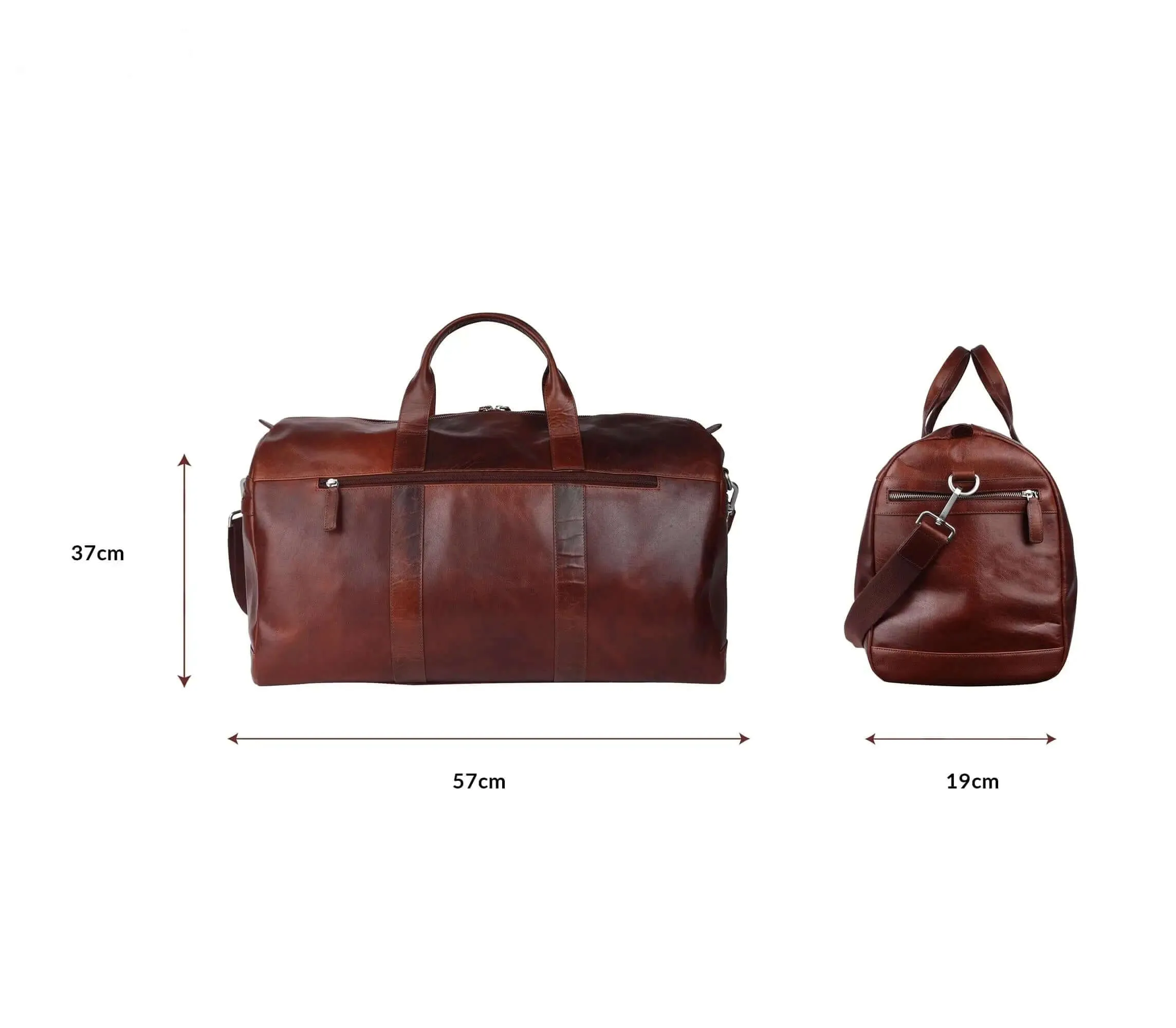 Comfortable Brown Duffle Bag: Stylish and Practical (37x57x19 cm)