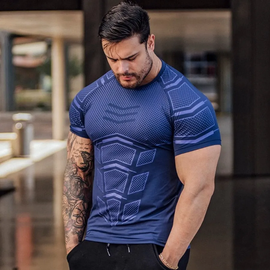 Compression Quick dry T-shirt Male Gym Fitness Bodybuilding Workout Clothing