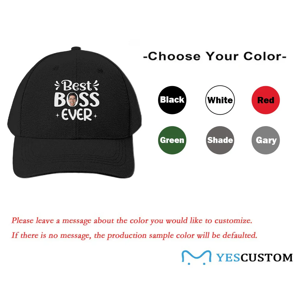 Custom Boss Face Hat  Best Boss Ever Photo Shirt and Personalized Duffel Bag for Company for Team Building for Business