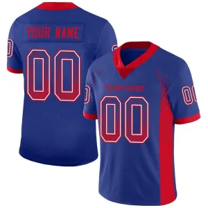 Custom Royal Red-White Mesh Drift Fashion Football Jersey