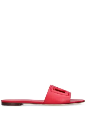 Dolce&amp;Gabbana   10mm Bianca leather slide sandals 