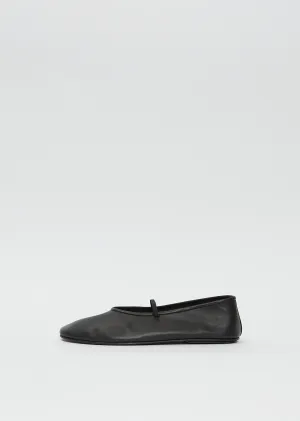 Elastic Ballet Flat — Black