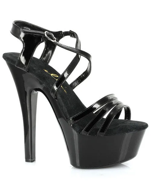 Ellie Shoes Dreamer 6" Stiletto W-2" Platform Black Ten