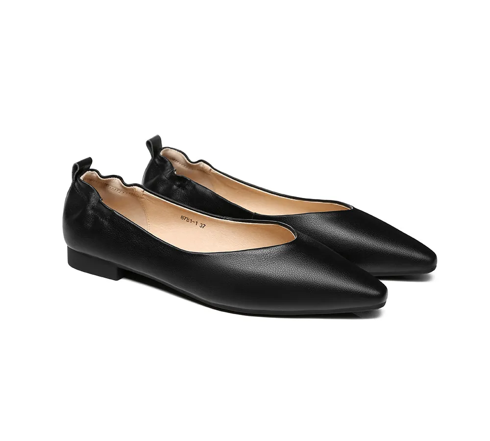 EVERAU® Women Leather Pointed Toe Ballet Flats Sera