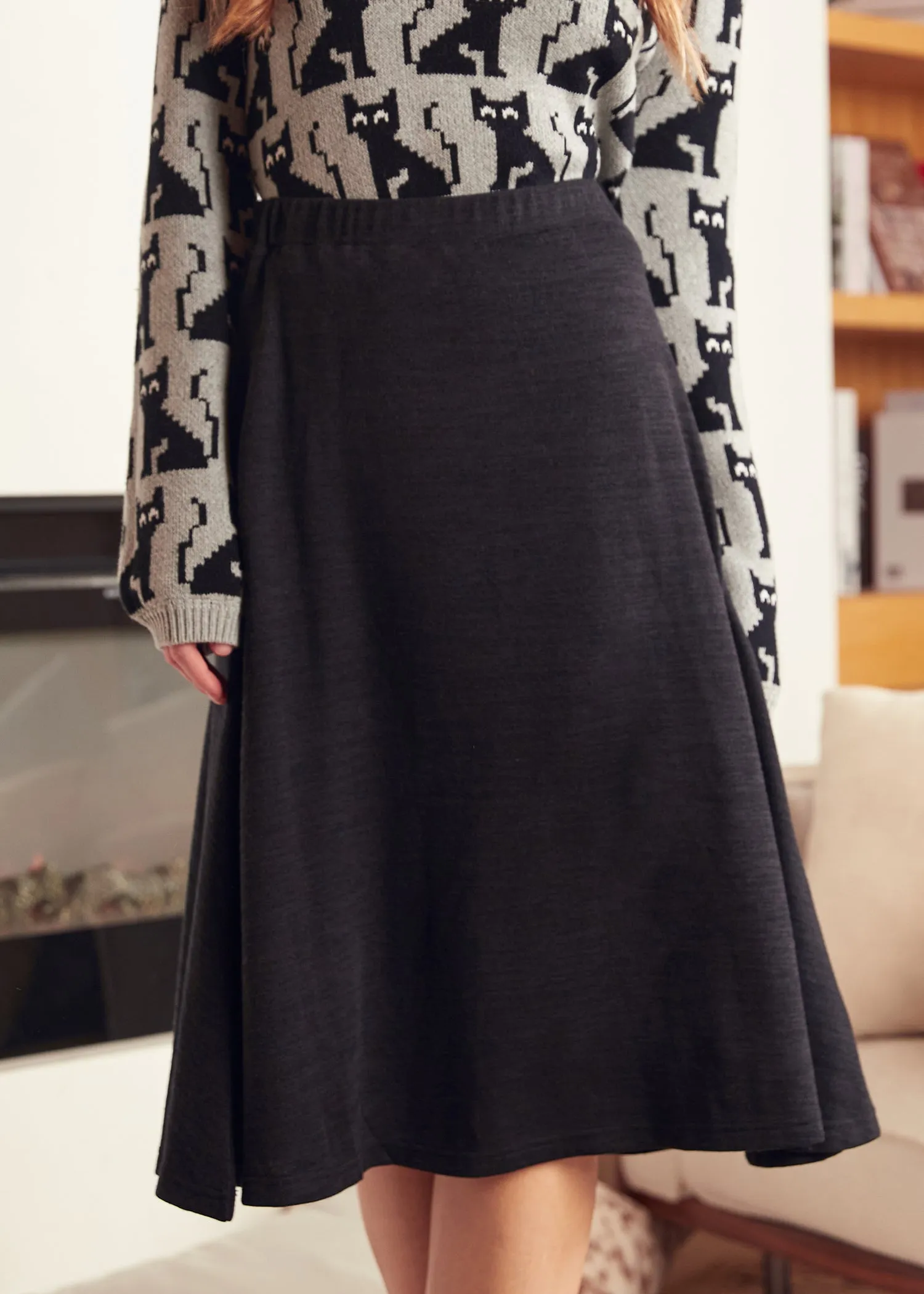 Excellence Attained Knit Midi Skirt