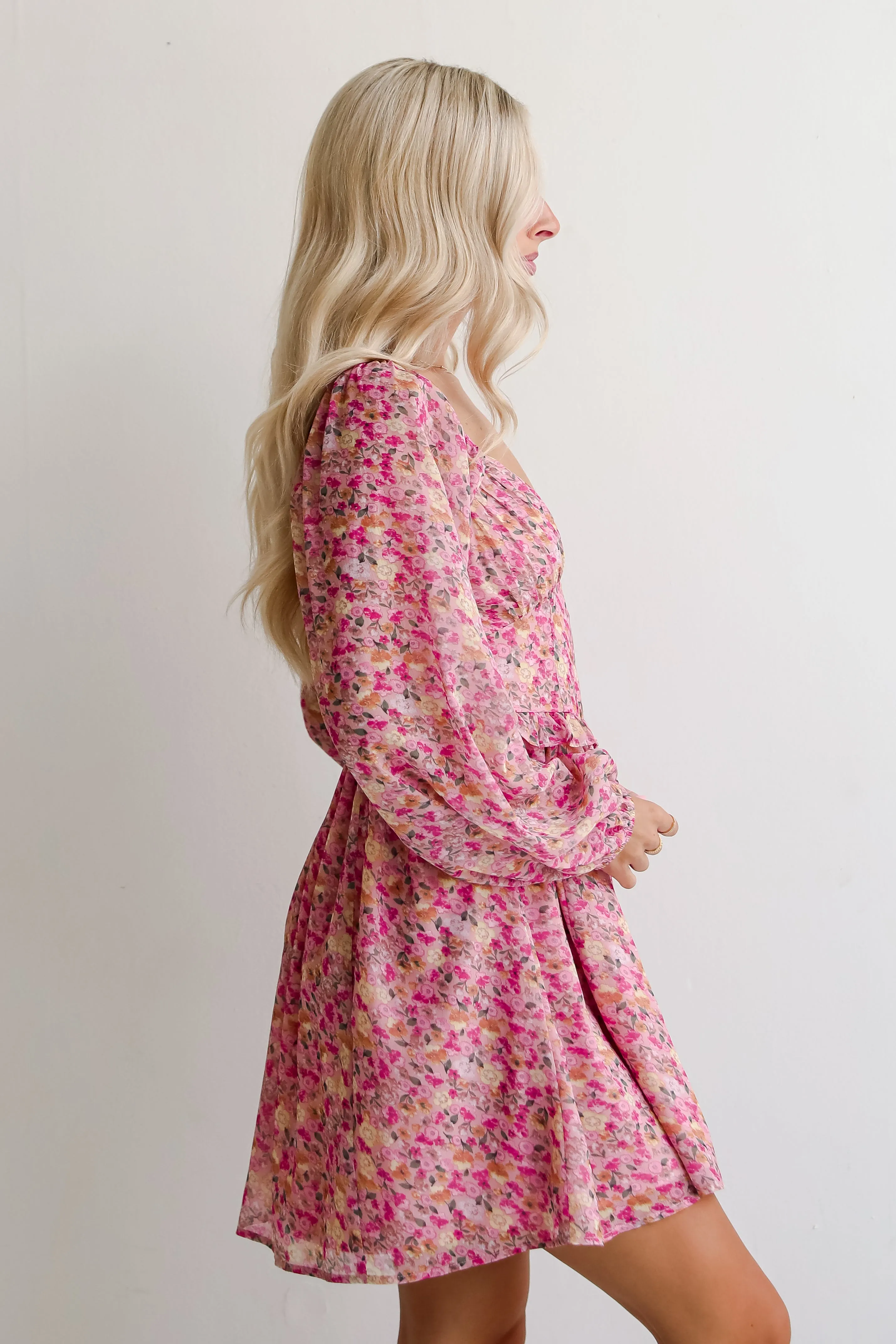 FINAL SALE - Posh Option Blush Floral Mini Dress