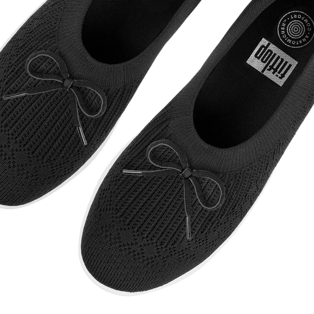 FitFlop UberKnit Bow Ballet Flats Black