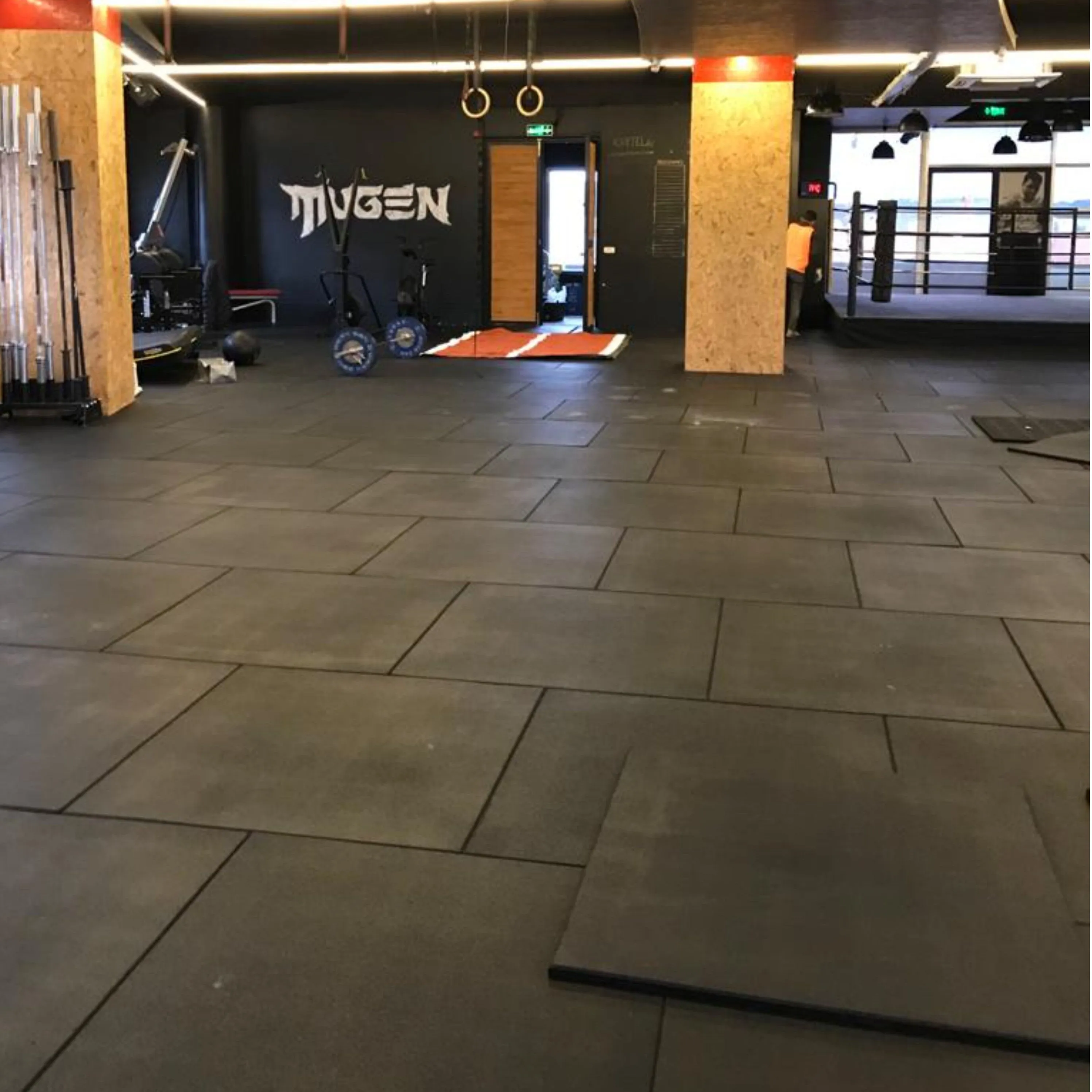 Flatline Pro Black Rubber Gym Flooring 1m x 1m x 30mm Cannons UK