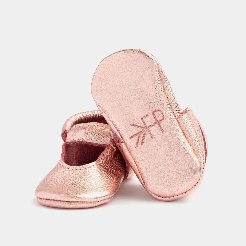 Freshly Picked | Ballet Flat Moccs ~ Rose Gold Size 4