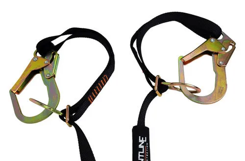 Frontline LPO62RADJ Combat 6' Tie-Back Double Leg Shock Absorbing Lanyard with Rebar Hooks