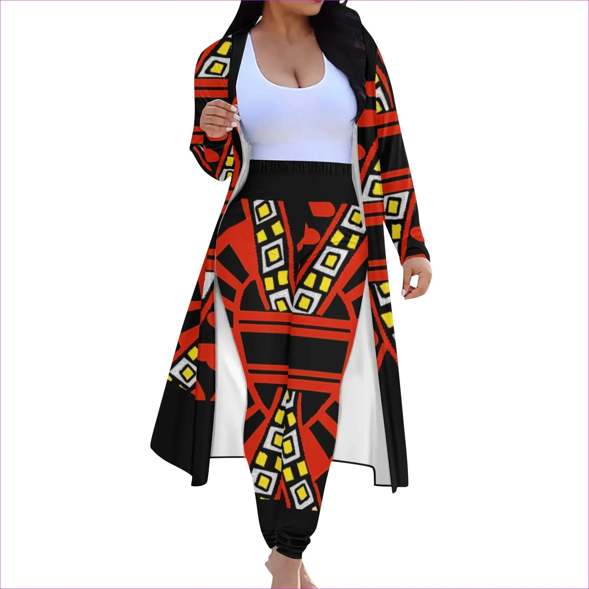 Full Deck Womens Long Sleeve Cardigan and Leggings 2pcs