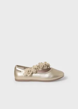 Girl Metallic Ballet Flats/Mayoral