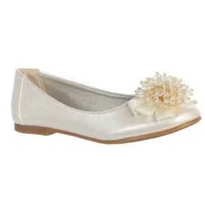 Girls Ivory Crystal Bead Bow Anna Special Occasion Dress Shoes 5 Toddler-3 Kids