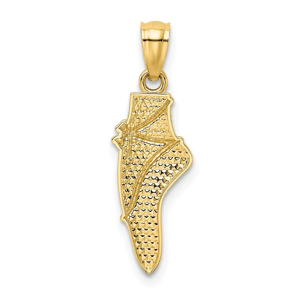 Gold with Rhodium Ballet Shoe Pendant