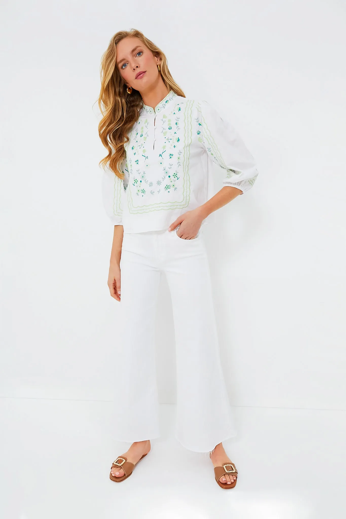 Green Embroidery Erin Blouse