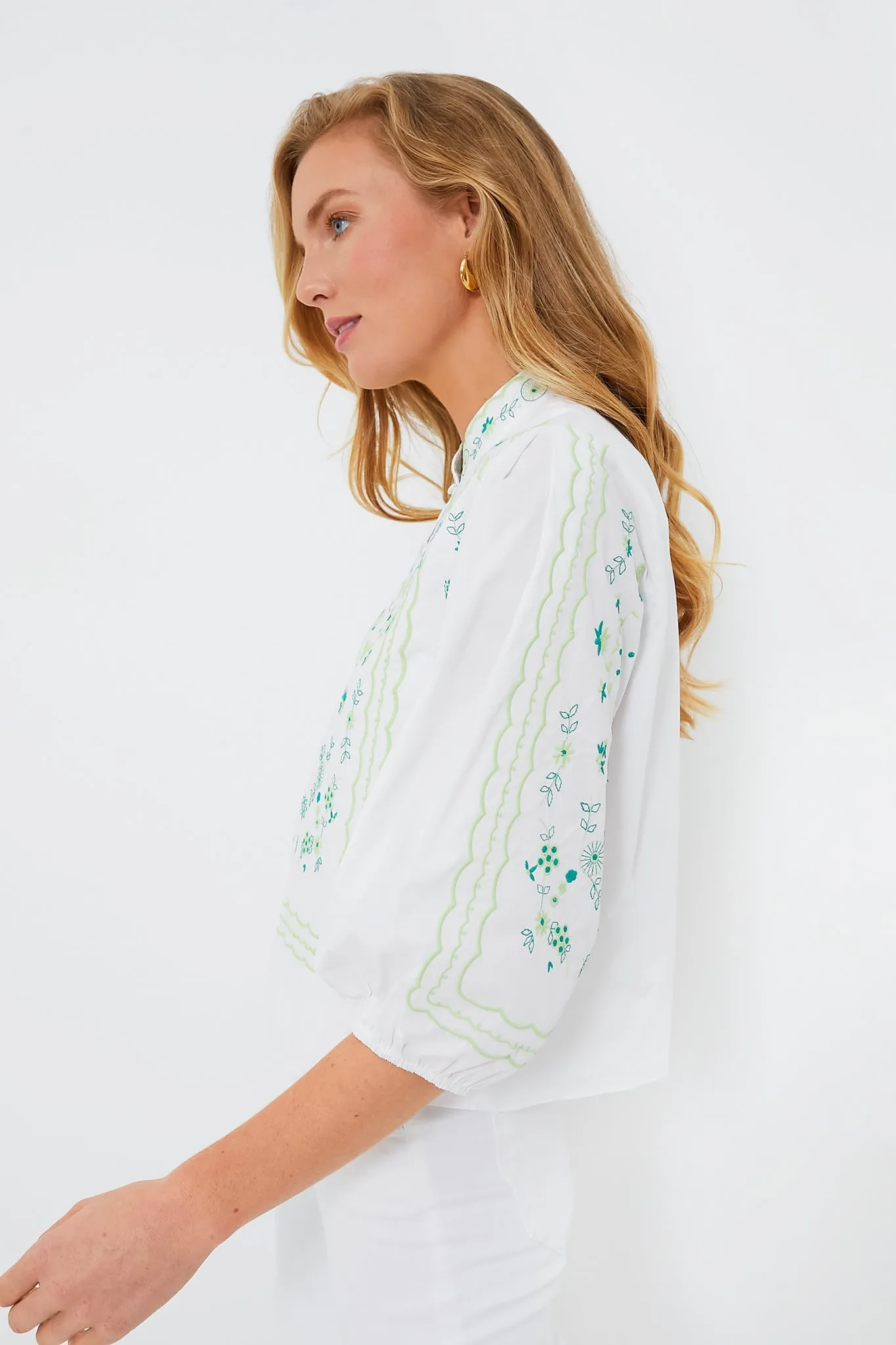 Green Embroidery Erin Blouse