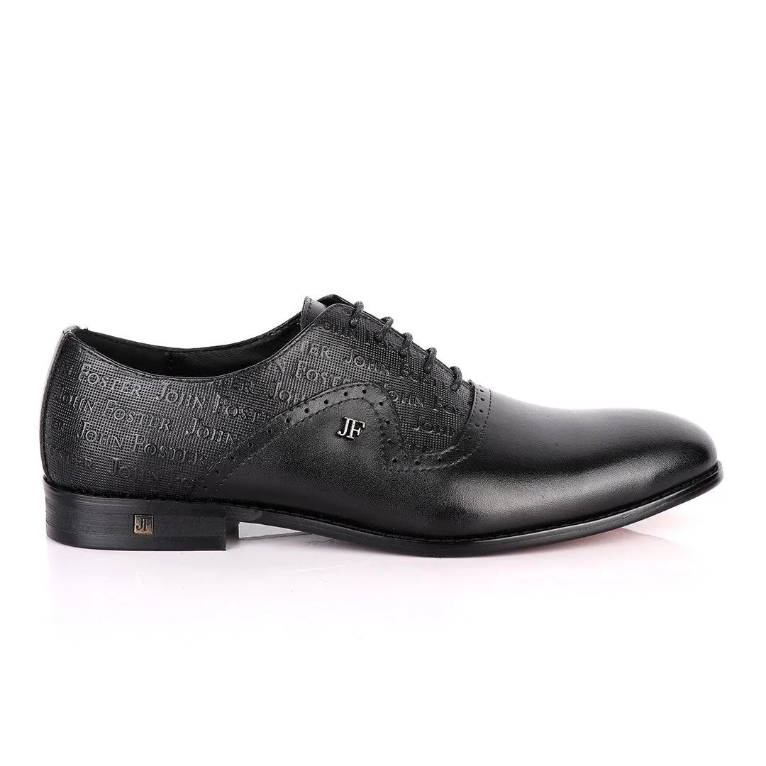 John Foster Crested Oxford Black Leather Formal Shoe