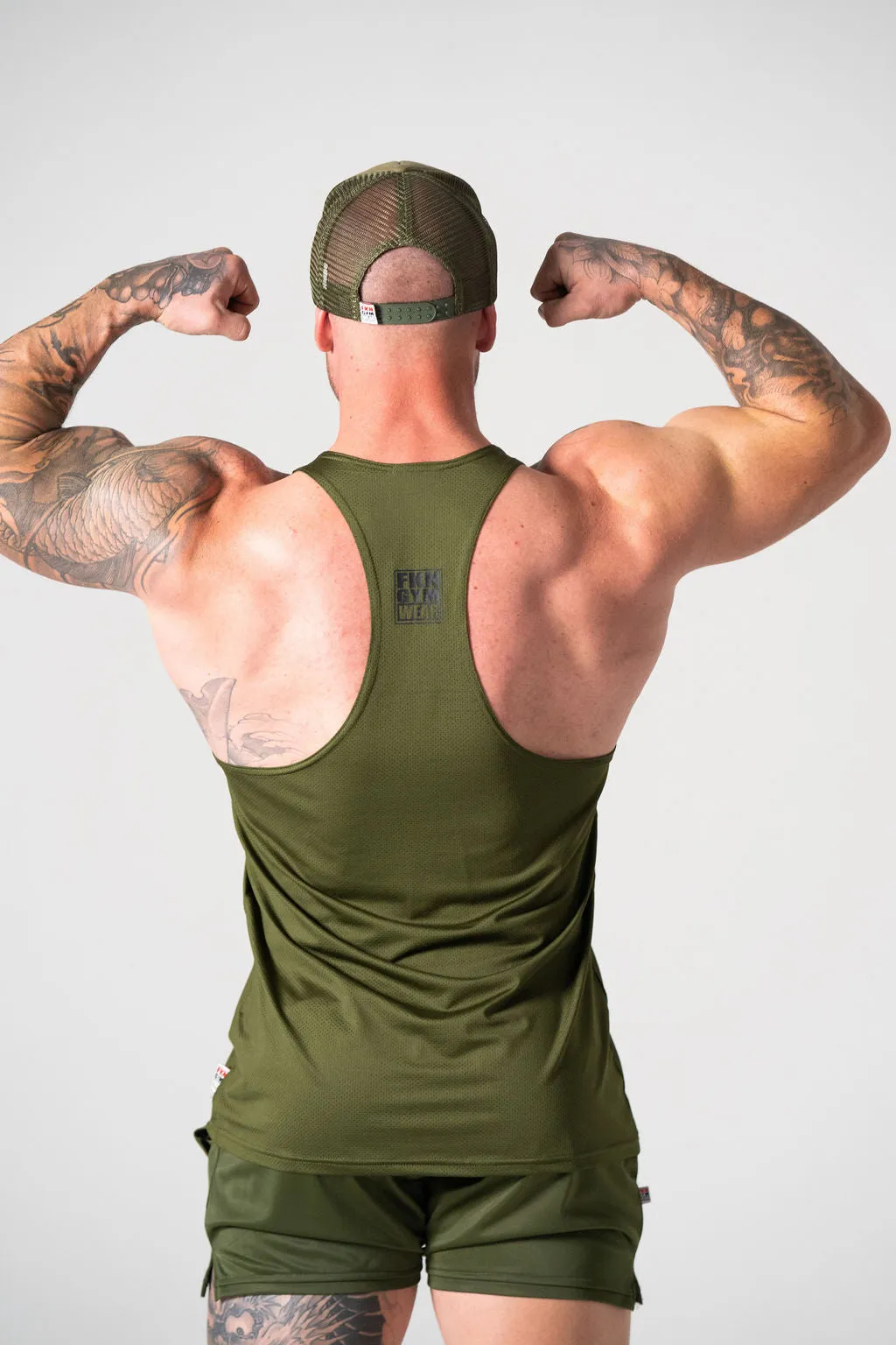 Kinda Natty | Men's Gym Stringer | Khaki