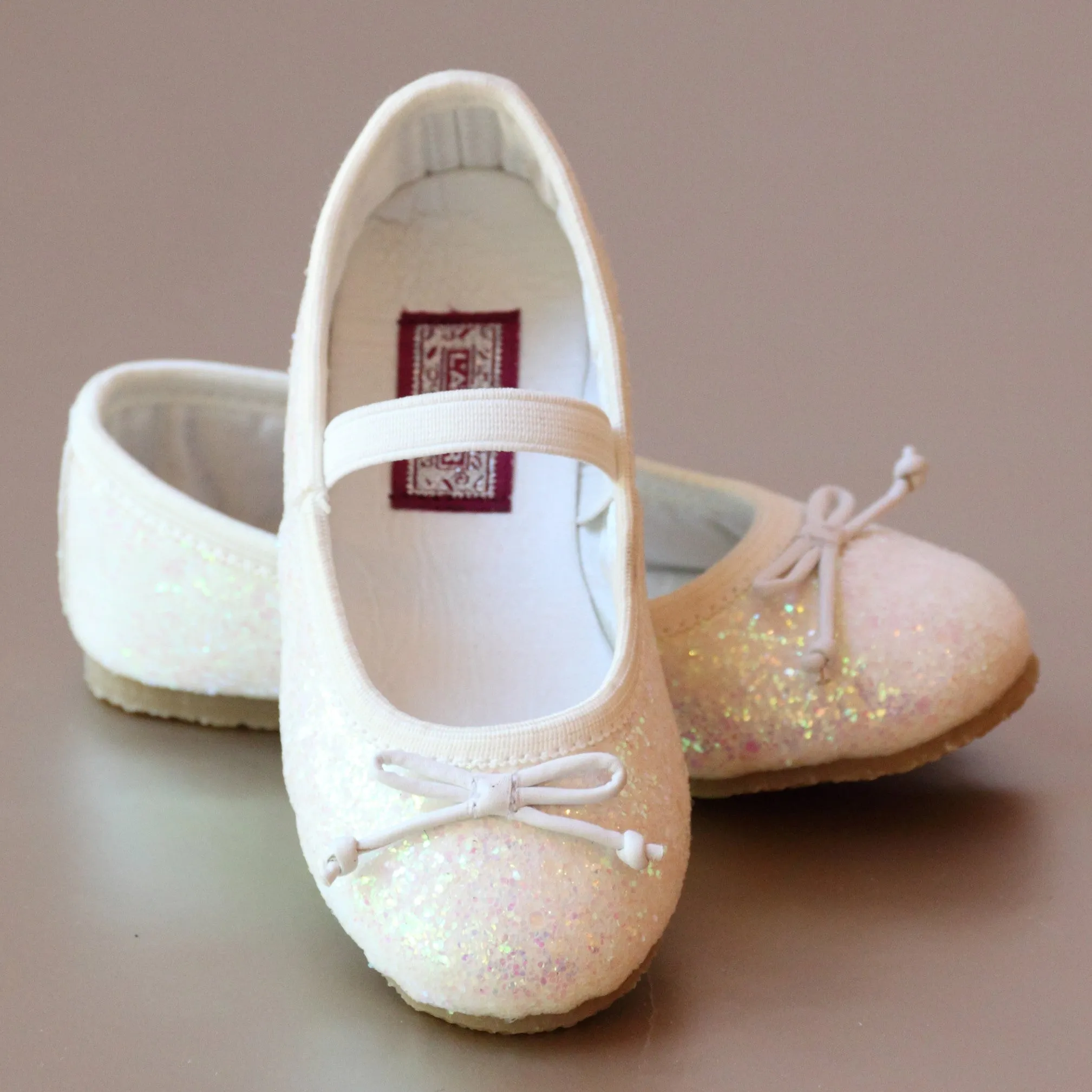 L'Amour Girls Glitter Ballet Flats