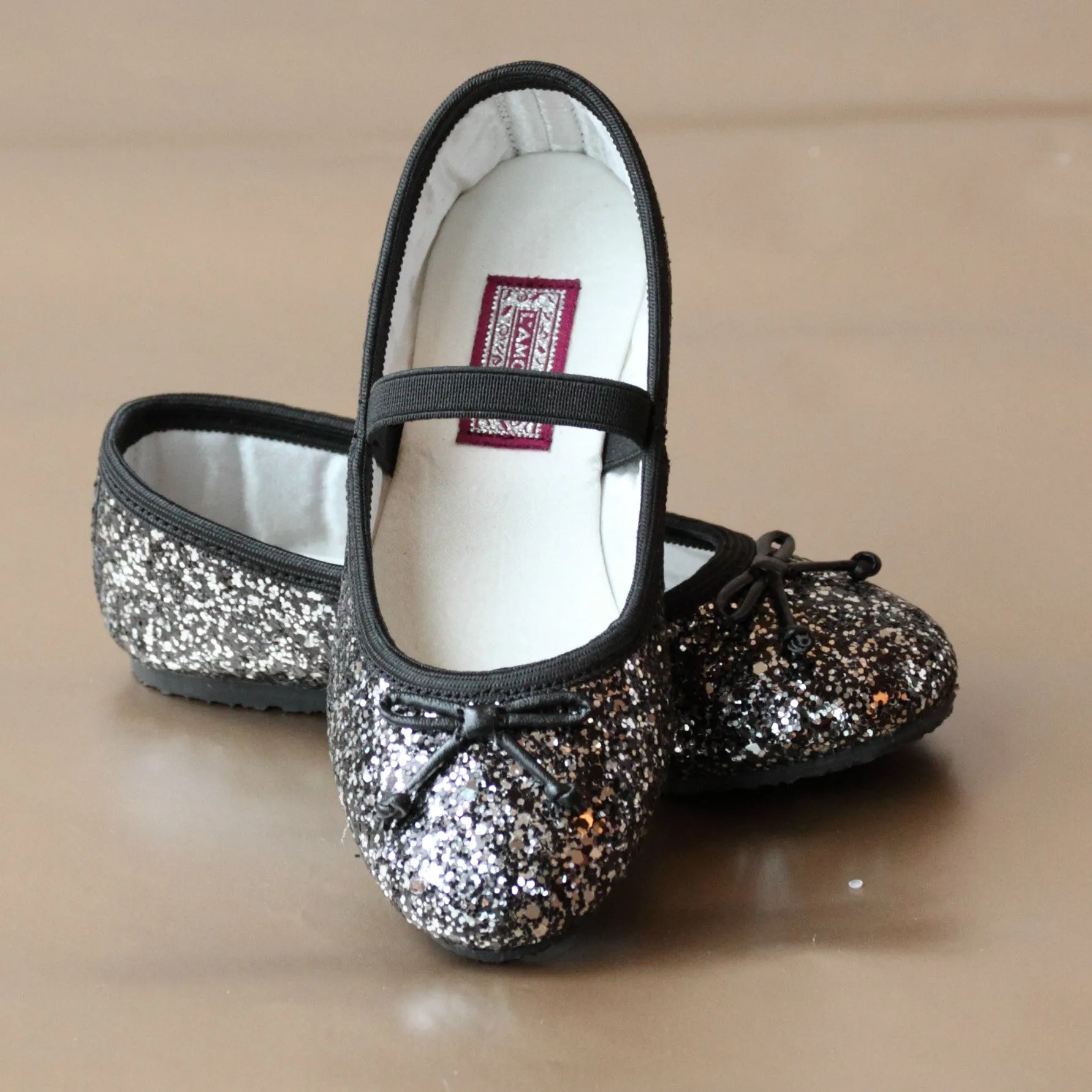 L'Amour Girls Glitter Ballet Flats