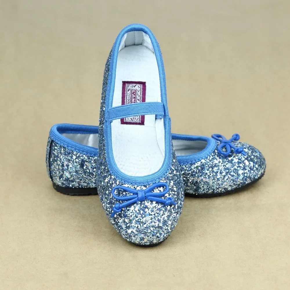 L'Amour Girls Glitter Ballet Flats