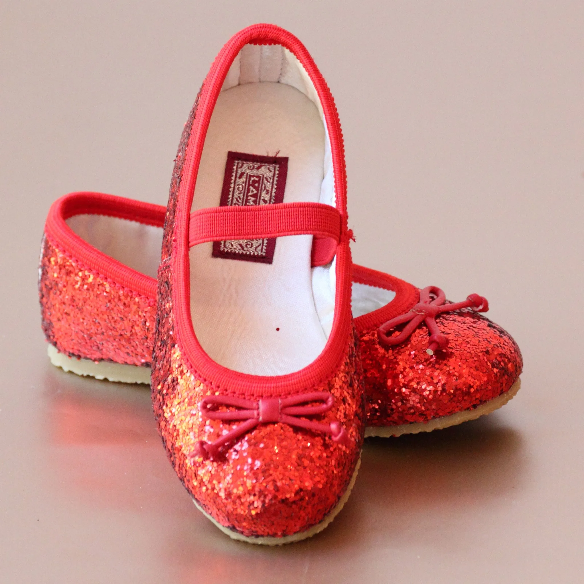 L'Amour Girls Glitter Ballet Flats