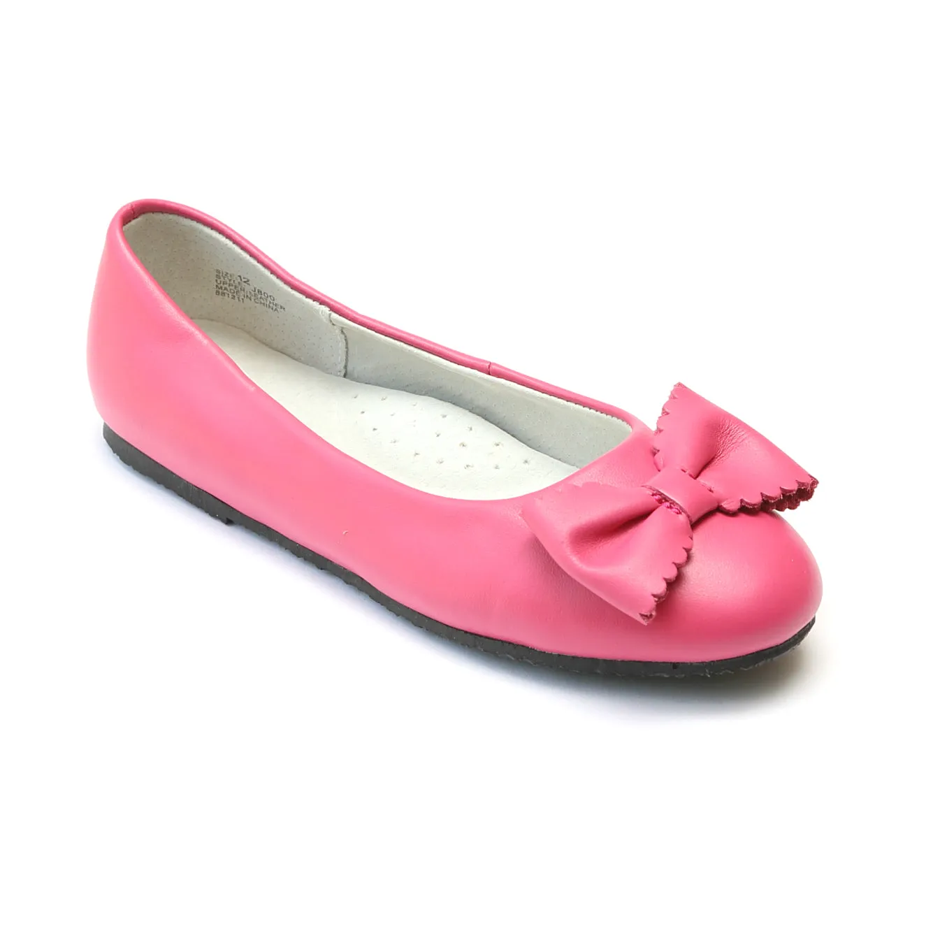 L'Amour Girls J800 Ballet Scalloped Bow Flats