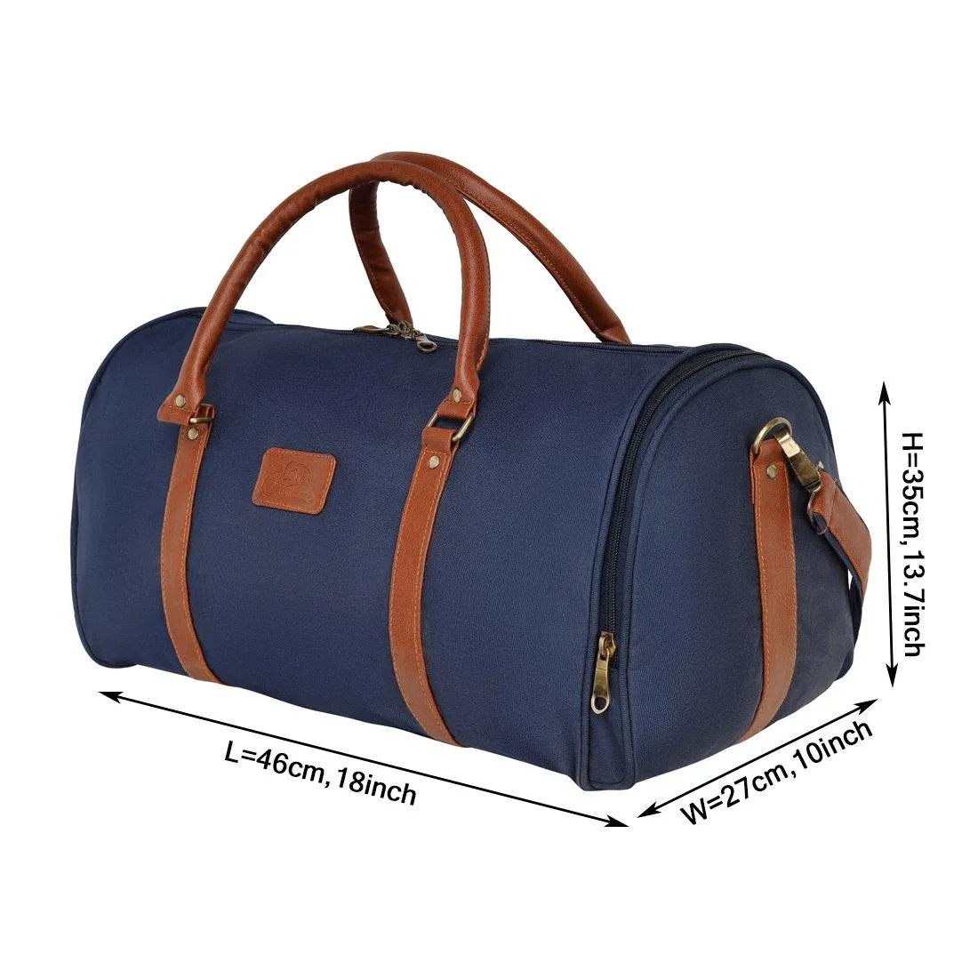 Leather World Blue Nylon Sports Gym Duffle Bag with Shoe Compartment