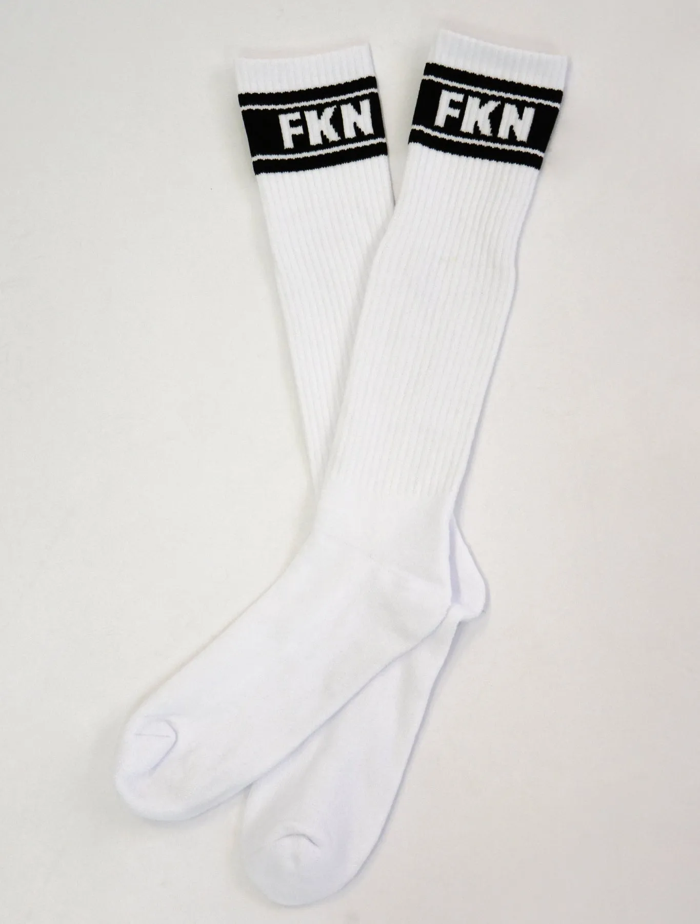 Long Knee High Gym Socks | Two Pair | White