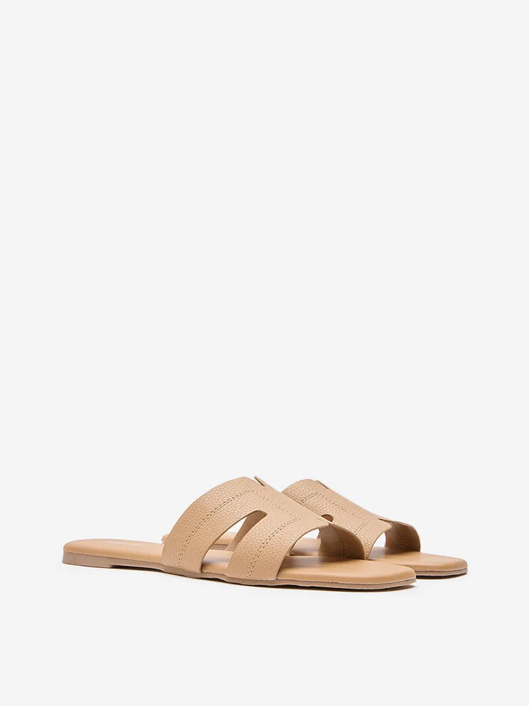 LUNA BLU Beige Cut-Out Design Slides