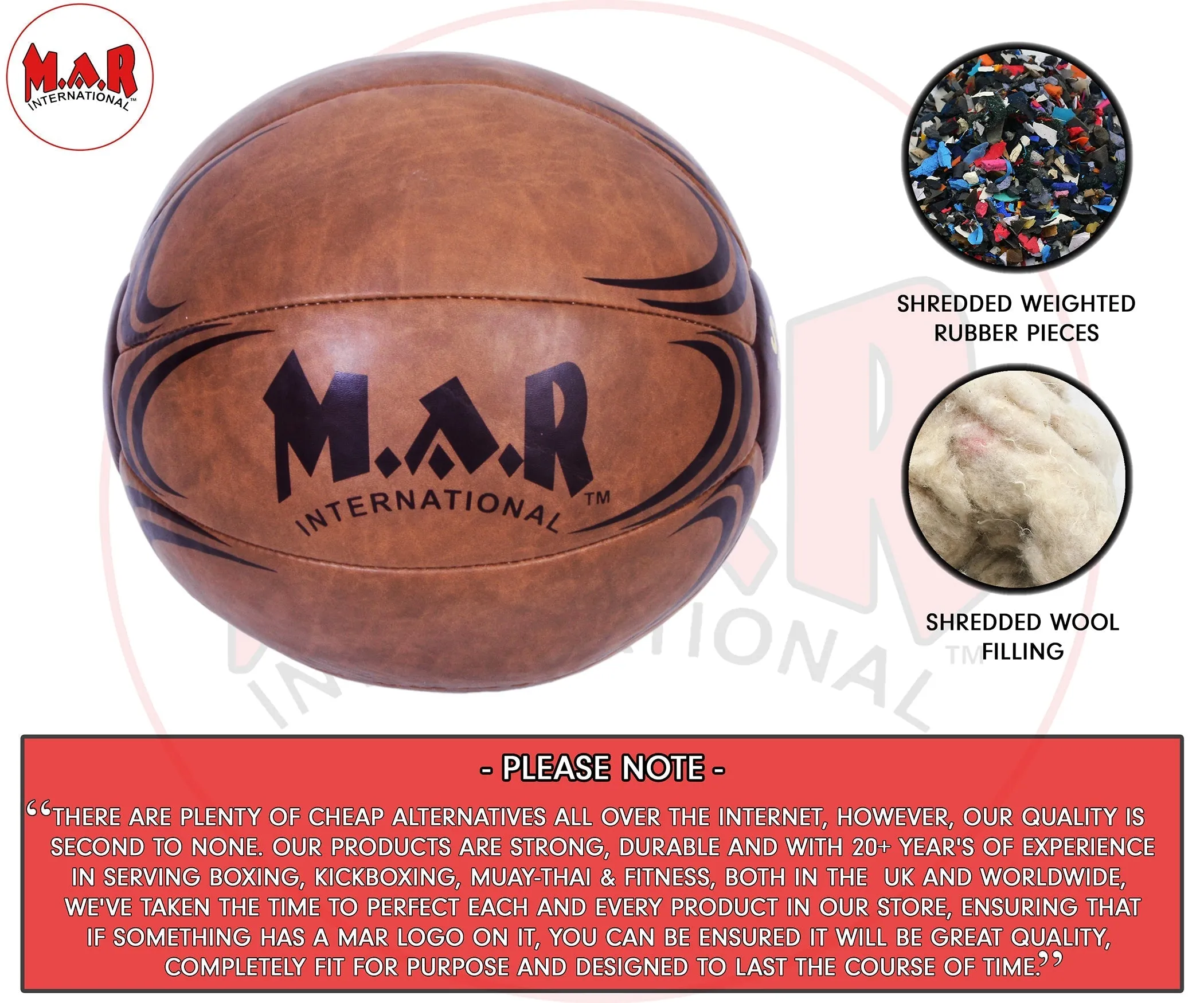 MAR-289B | Synthetic Leather Medicine Balls (3kg-10kg)