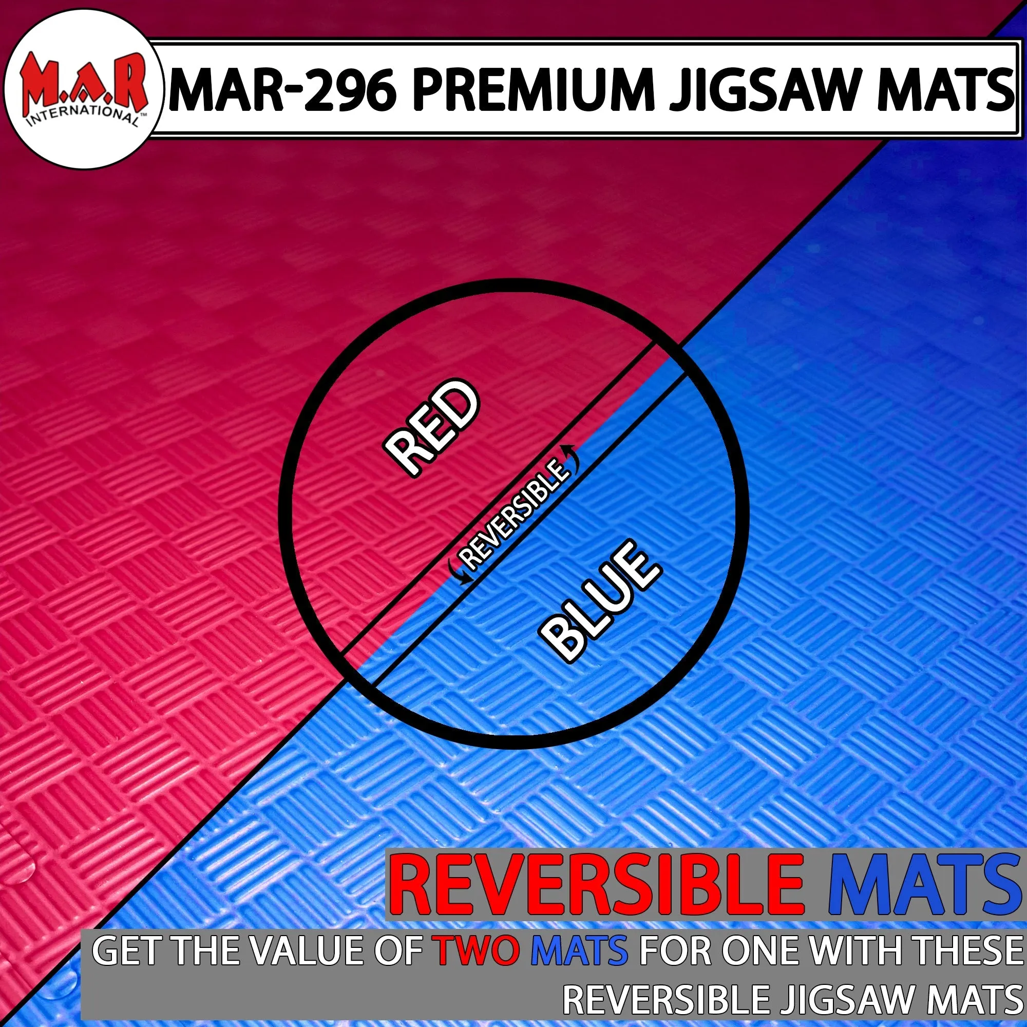 MAR-296A | Red/Blue Jigsaw Floor Mats (20mm [1m x 1m] Square)