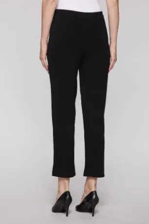 Ming Wang Plus Size Straight Leg Knit Ankle Pant - Black