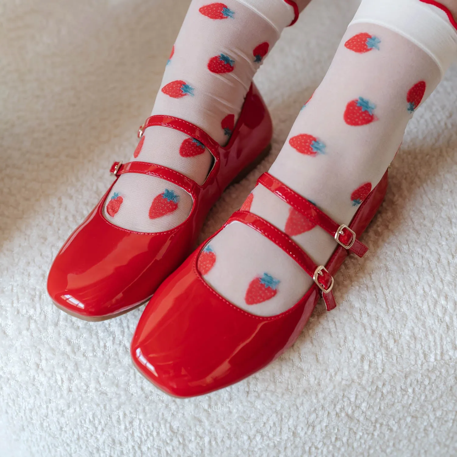 Miss Mary Flat in Red Patent - Kids