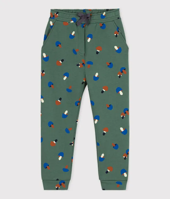 Mushroom Printed Fleece Jogging Bottoms