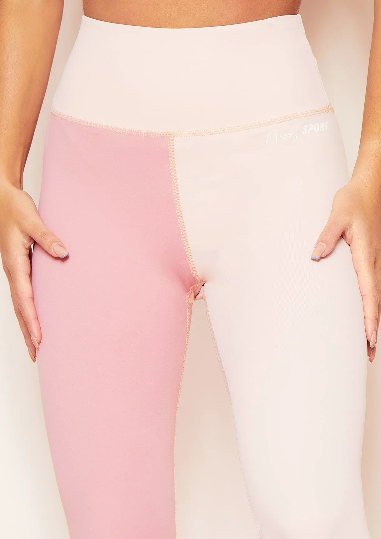 Myra Pink Missy Sport Colour Block High Waisted Gym Leggings