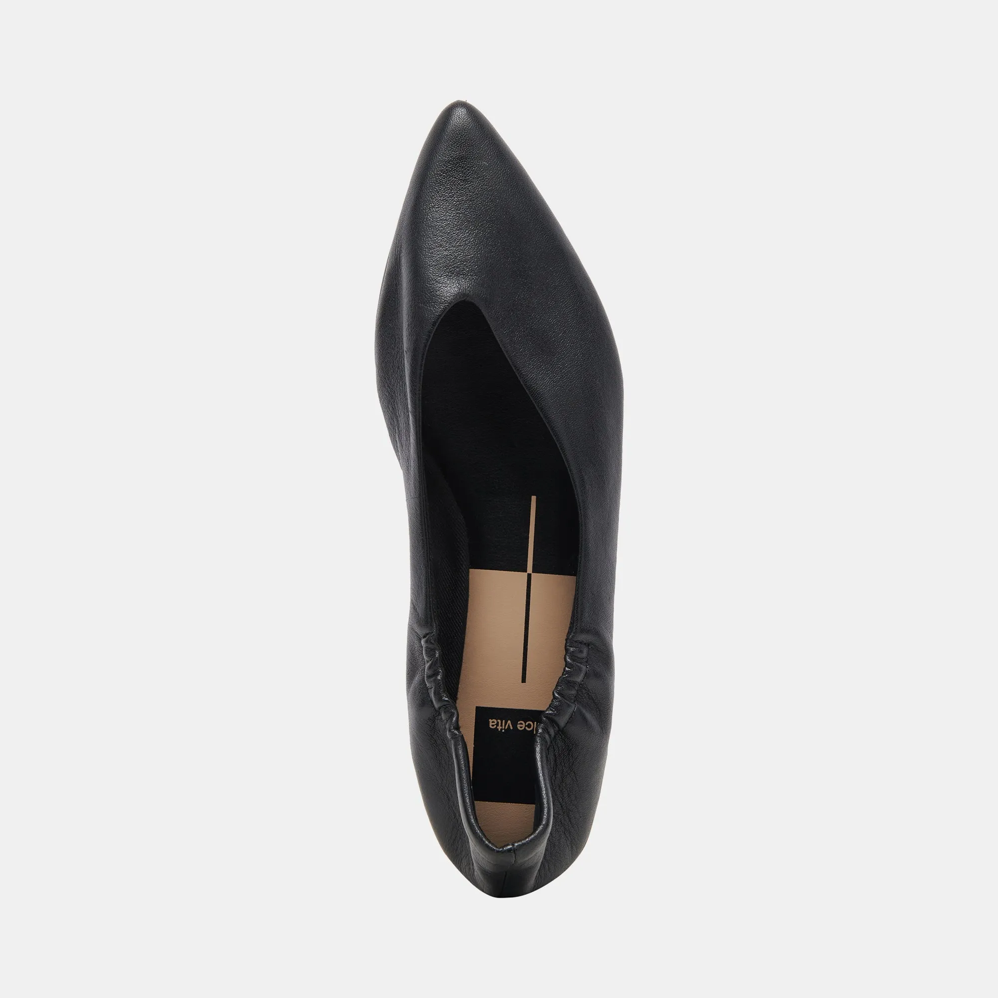 NADAV BALLET FLATS BLACK LEATHER