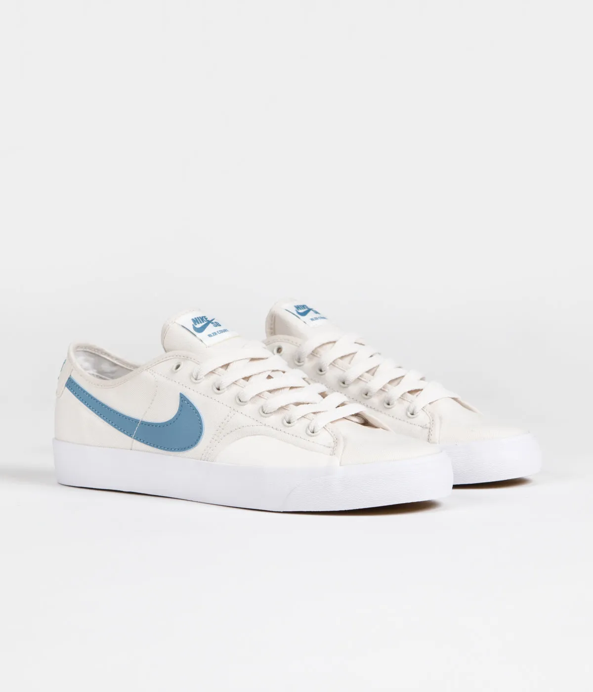 Nike SB Blazer Court Shoes - Phantom / Cerulean - Phantom - Gum Light Brown